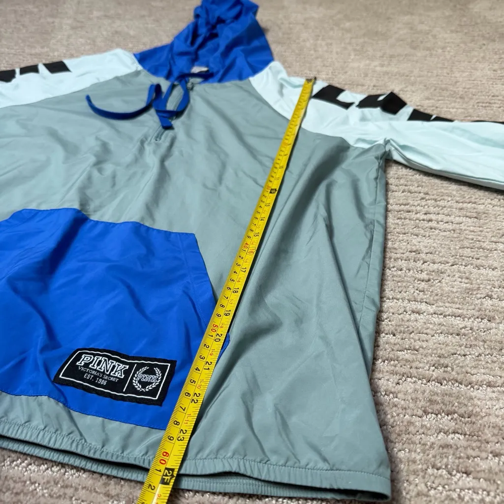 PINK Victoria's Secret Blue and Gray Windbreaker - Image 8