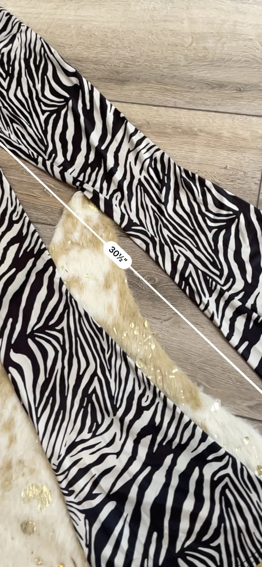 New Girl Order Zebra Print Bell Bottom Flare Pants Black Size 6 - Image 4