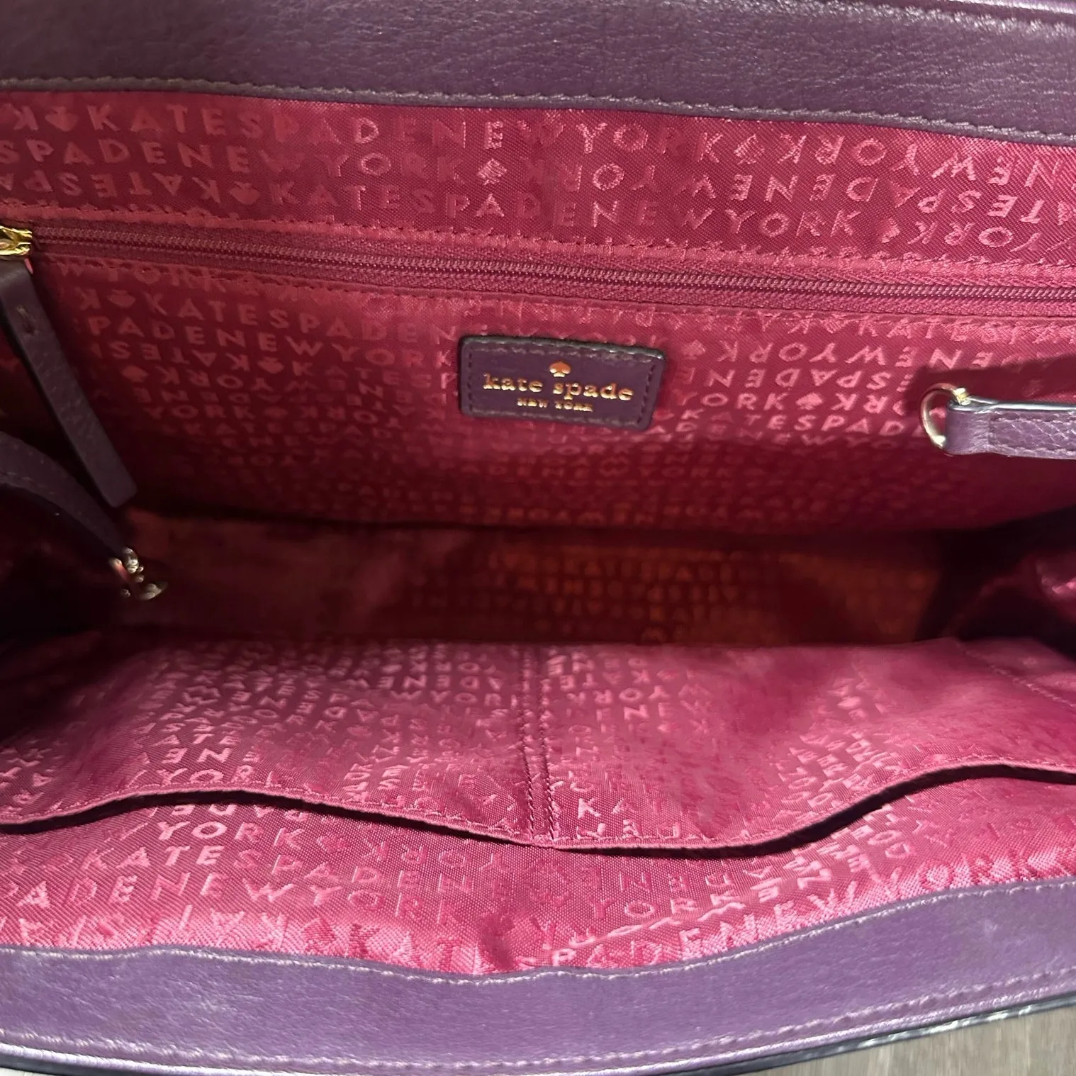 Kate Spade Magnolia Park Satchel Bag Aubergine Dark Purple - Image 11