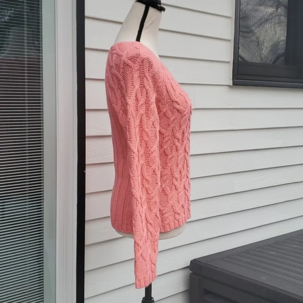 Worthington V-Neck Cable Knit Sweater Size Small - Image 3