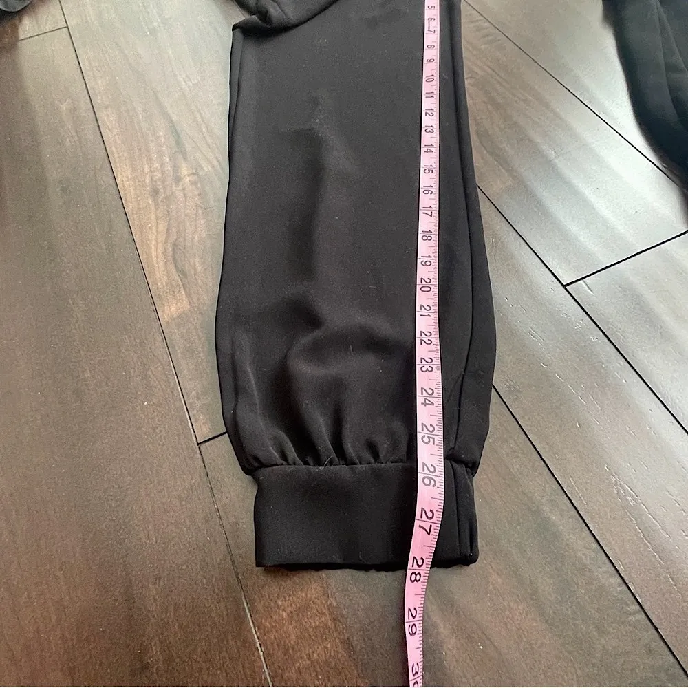 JENNIFER LOPEZ elastic waist & ankle cuff black high rise dress pants jogger - Image 7