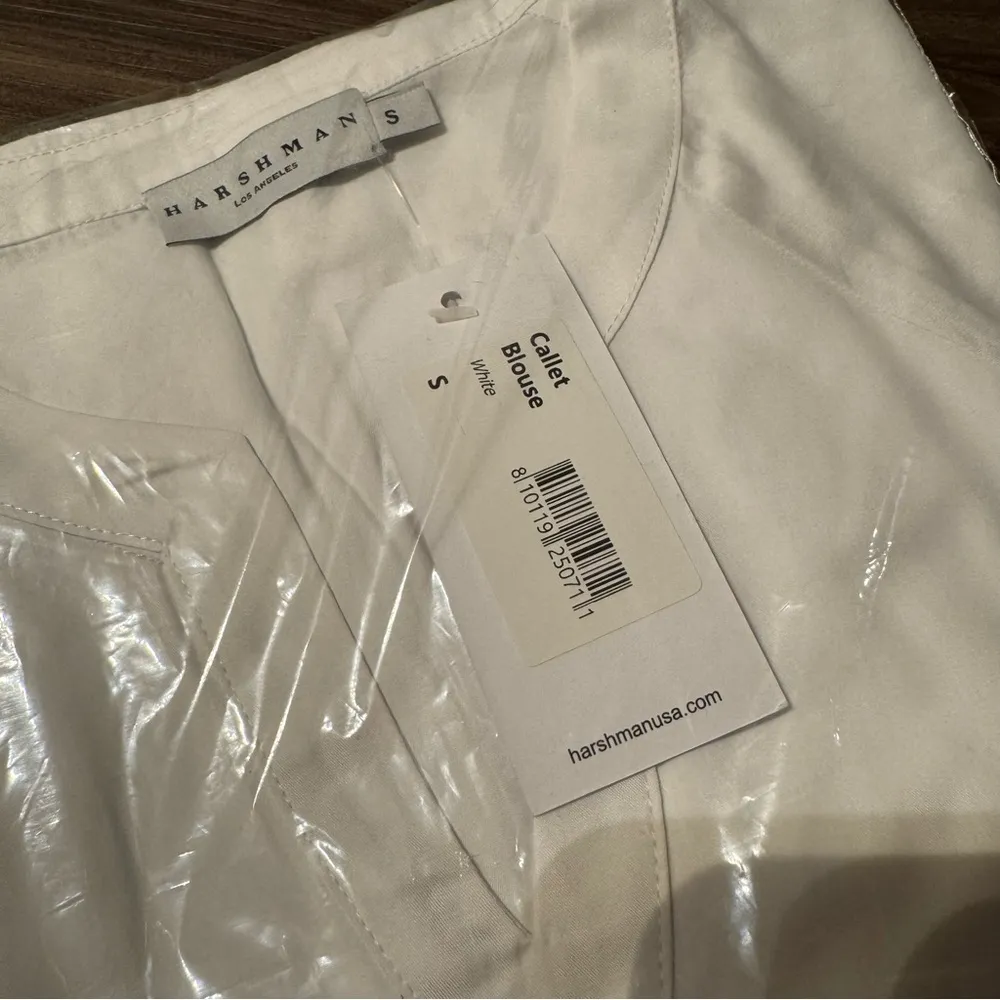 Harshman Callet Blouse White Long Sleeve Cotton Relaxed Fit - Image 7