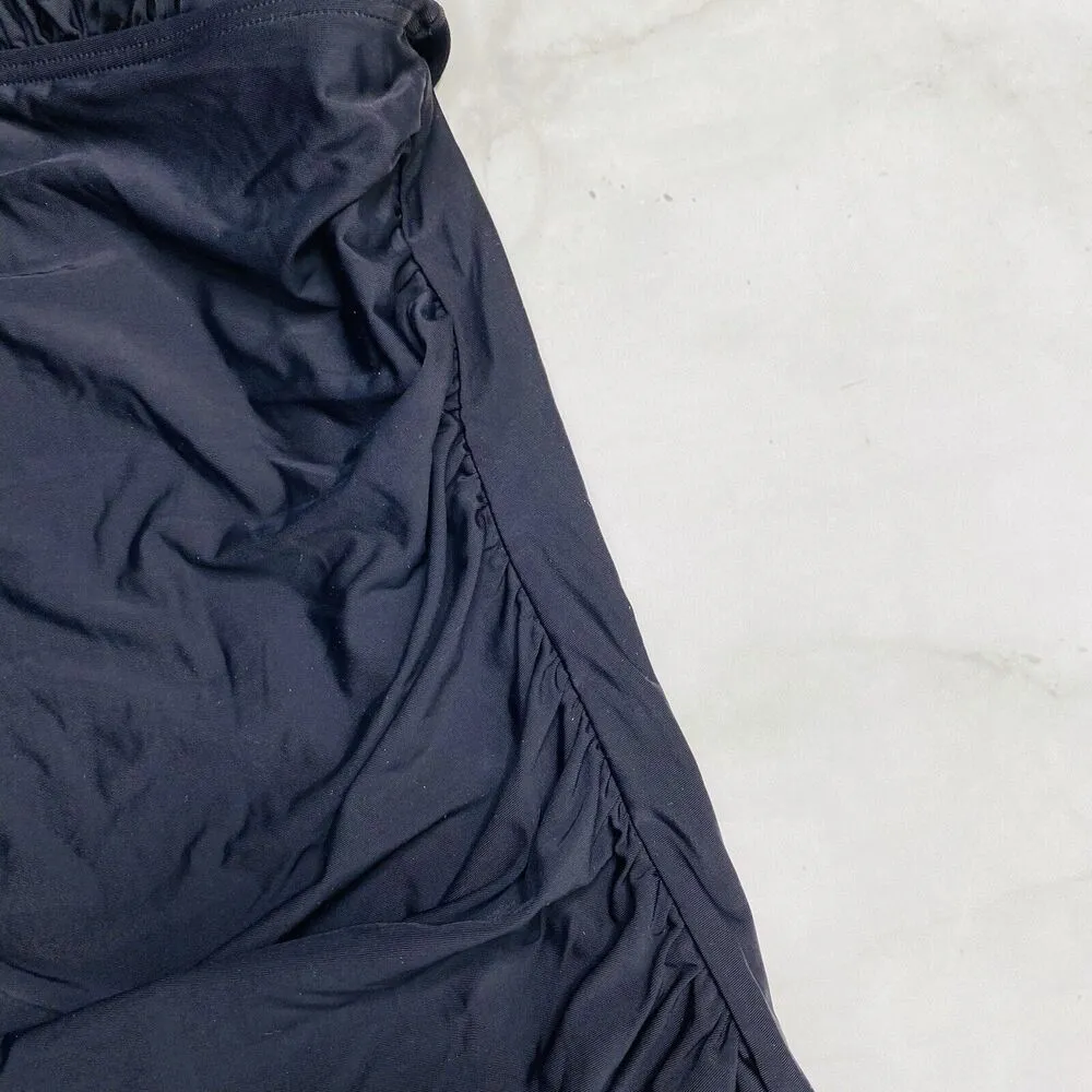 CALVIN KLEIN Black Halter Tankini Top Size XS Ruched Slimming UV Protection New - Image 3