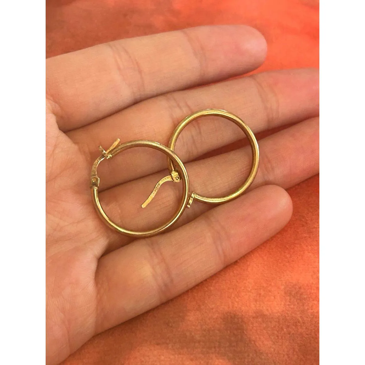 B272 hoops gold tone 925 sterling silver Orange - Image 5