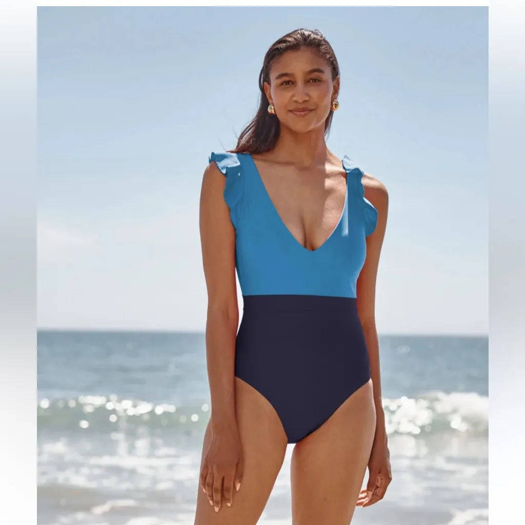 Summersalt Ruffle Backflip Swimsuit One Piece Navy Blue Size 12 - Image 2