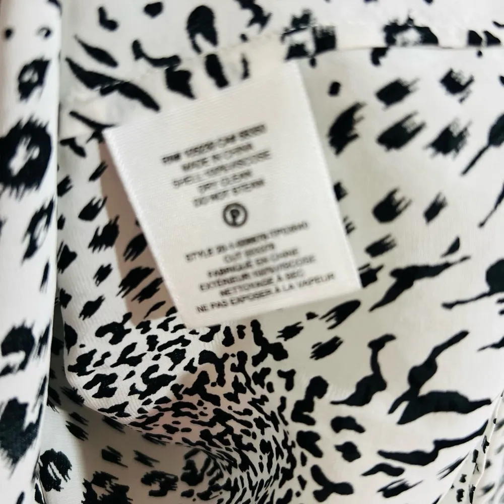 Joie Shauna Animal Print Long Sleeve Blouse in Porcelain Size M - Image 10