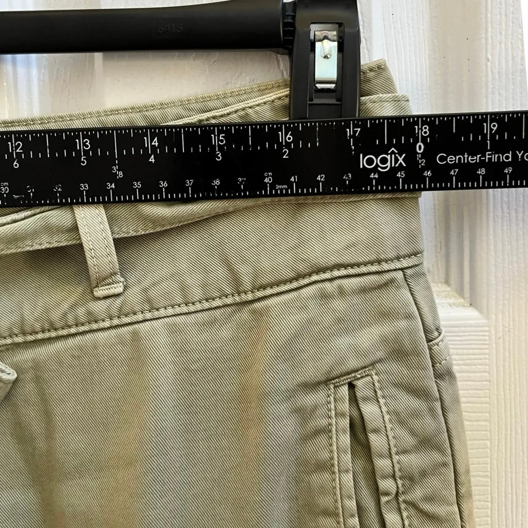 Zara Size 10 Green Cotton Waist Tie Cargo Pockets Pants 25 Inch Inseam Utility - Image 10