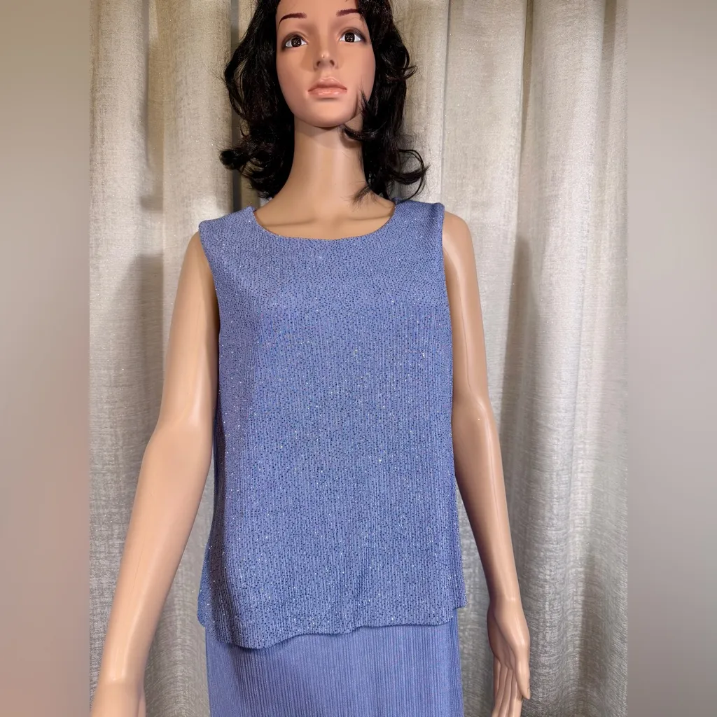 💜 Alex Evenings 2-Piece Lavender Blue Shimmer Set – Size 14 Petite - Image 6