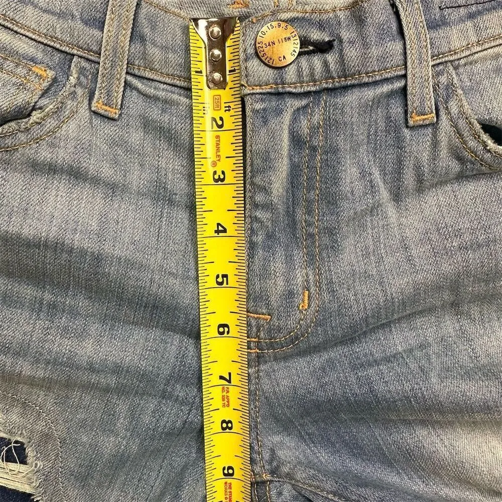 Current/Elliott Women's Le Fling Boyfriend Cropped Jeans Size 26 Patch Repair - Image 9
