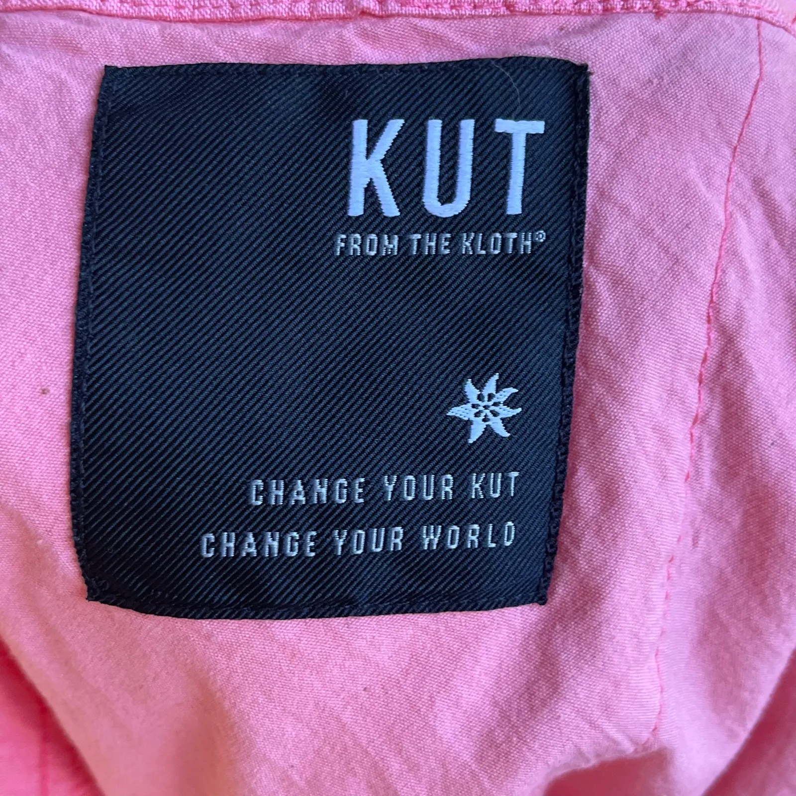 KUT From The Kloth Meg High-Waist Wide Leg Linen Blend Pants Color Punch Size 14 - Image 8