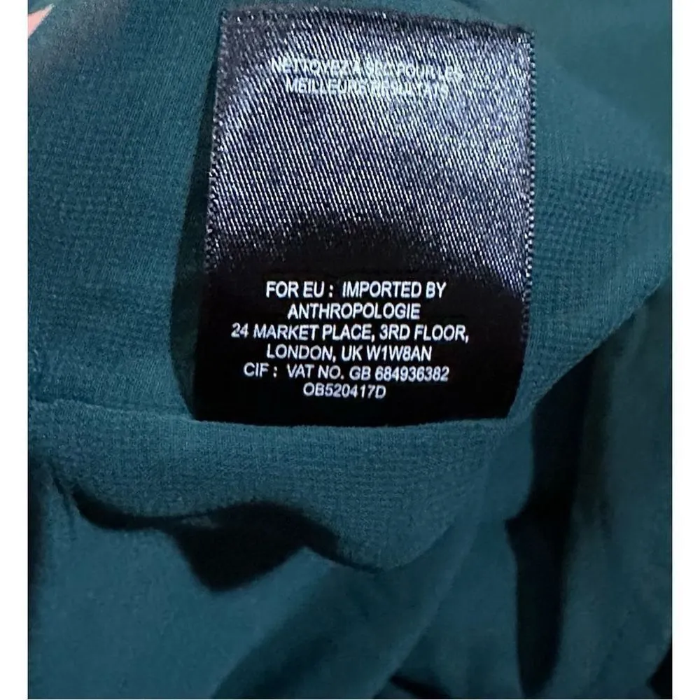 Maeve Anthropologie Holly Silk Chiffon Ruffle One Shoulder Green Blouse sz 4 - Image 14