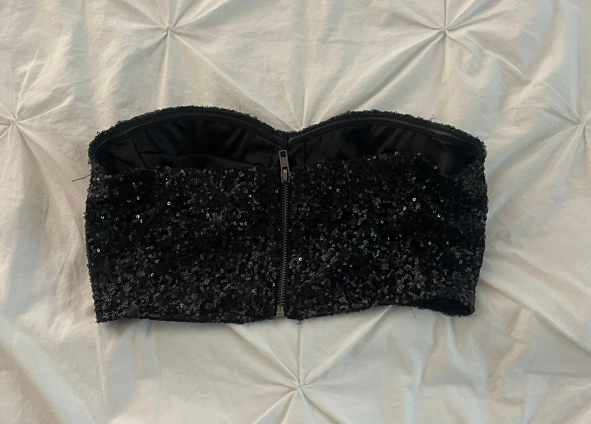 OVI black sparkles sequence crop top bustier - Image 2