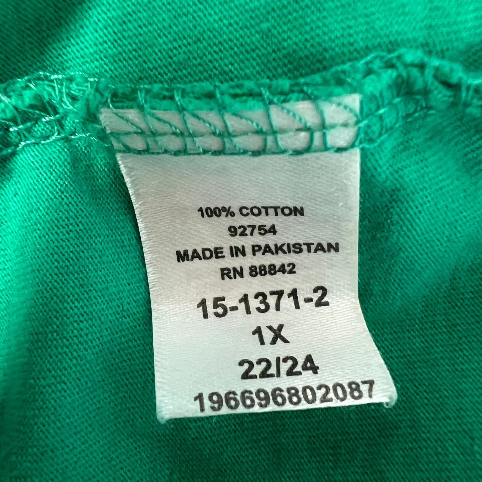 Catherines Top Womens 1X 100% Cotton Casual Breathable Comfort Relaxed Stretch Green - Image 7