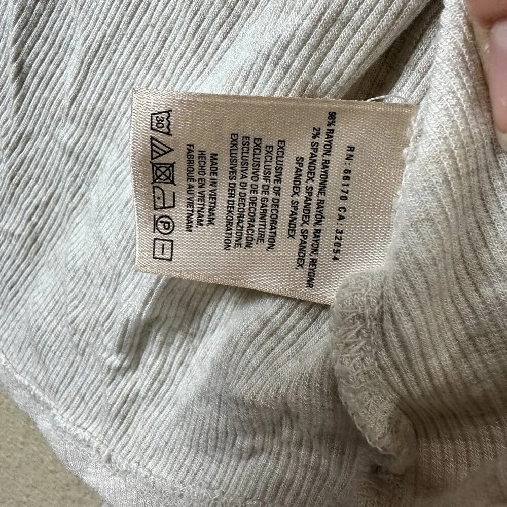 ANTHROPOLOGIE Eloise Brand Ribbed Lace Yoke Turtleneck Top Size XL - Image 9