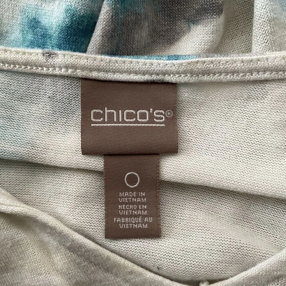 Chicos Sweater Women Small White Blue Floral Lightweight Flower Bloomcore Casual - Image 5