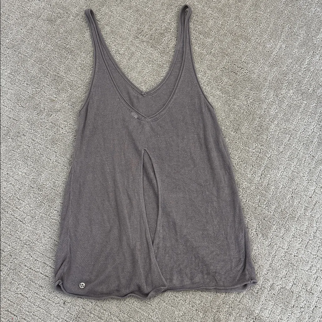 Lululemon  heart opener knit open back cami tank wrap tie back - Image 5