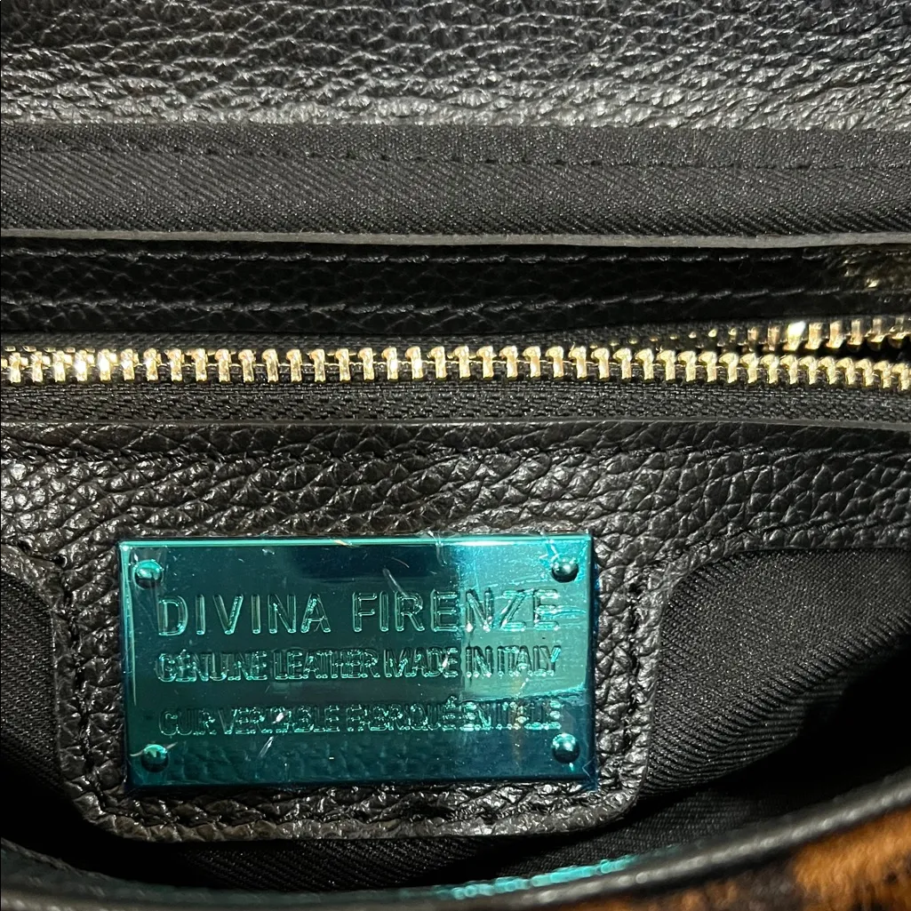 Divina Firenze | Italian Hair On Cowhide Leather Leopard Shoulder/Crossbody Bag Brown - Image 11