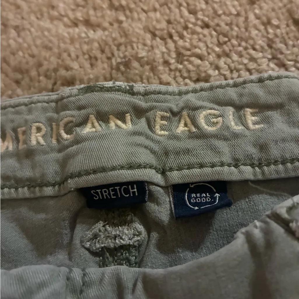 American Eagle Outfitters Olive Stretch Pants - Image 4