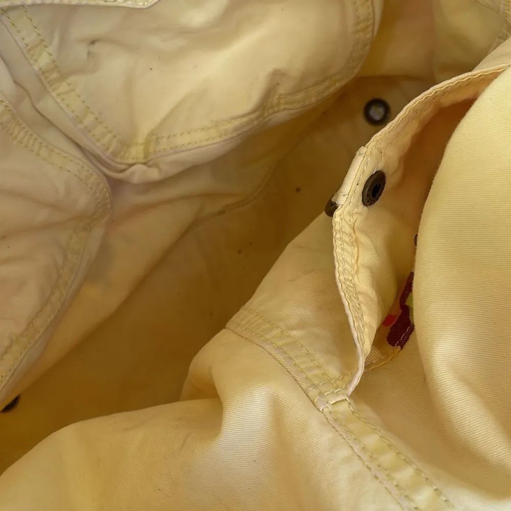 GAP Vintage Floral Pink Red Yellow Reversible Tote Messenger Bag Pockets 2004 - Image 7