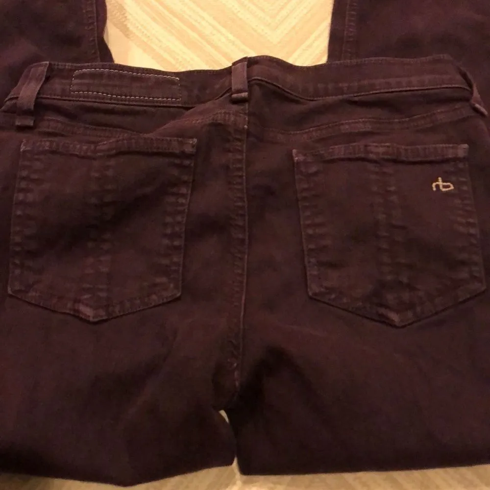 Rag & Bone Skinny Maroon/Brown Jeans - Image 5