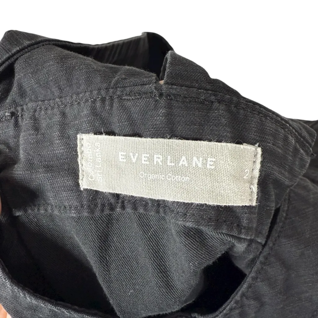 Everlane Women’s The Fatigue Apron Cotton/Linen Jumpsuit in Black Size 2 - Image 8