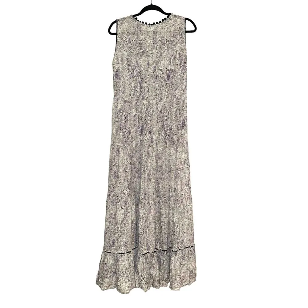 Poupette St Barth Clara Sleeveless Printed Button Front Maxi Dress MEDIUM - Image 2