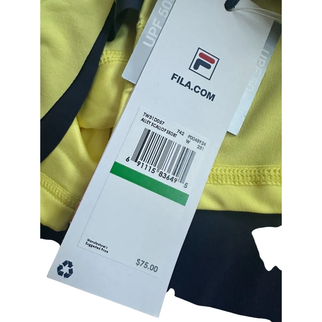 FILA Alley Yellow Scallop Tennis Pickleball Skort Size Large NEW NWT - Image 6