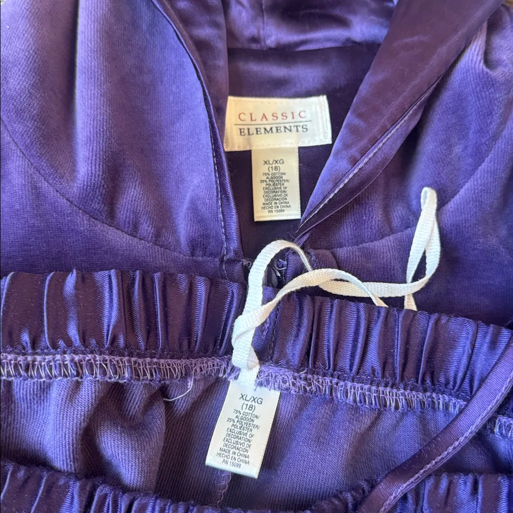 Classic Elements Purple Velour Tracksuit/Lounge Set SIZE XL - Image 4