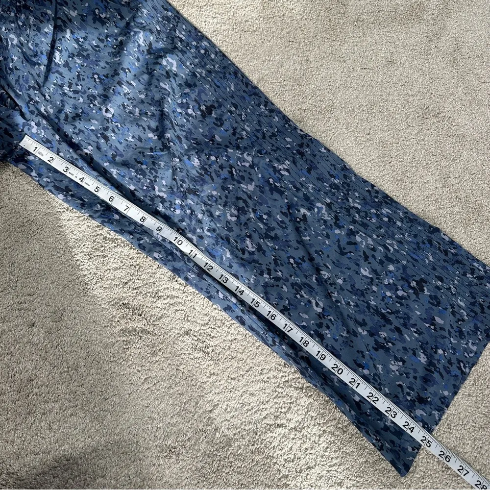 Athleta Avenue Printed Wide Leg Crop Pants Pull On Travel Outdoor Allure Navy 8 - Image 13