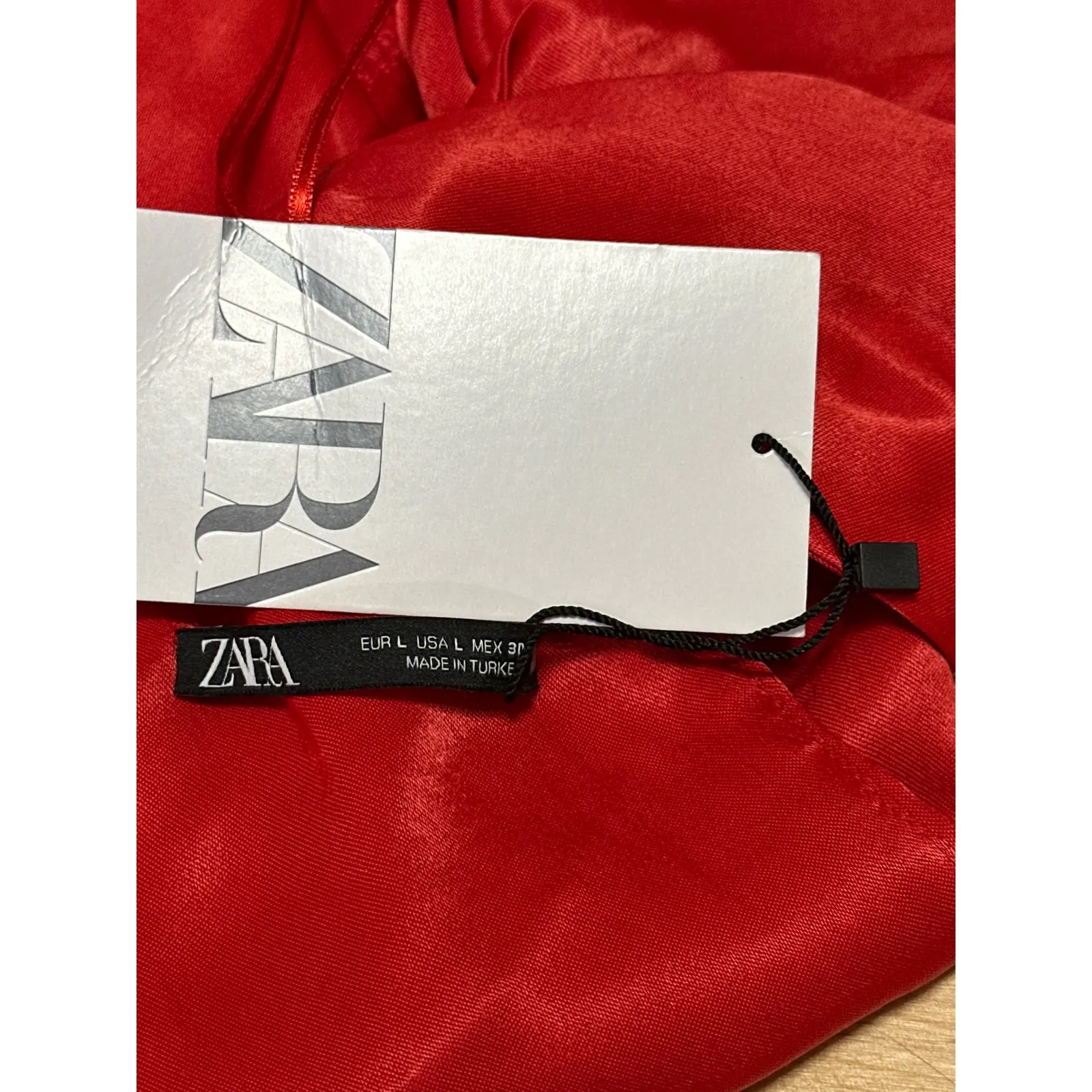 NEW Zara Red Satin Silk Sleeveless Deep V Neck Slit Cutout Back Maxi Dress Sz L Size L - $43 New With Tags - From Brie NEW Zara Red Satin Silk Sleeveless Deep V Neck Slit Cutout Back Maxi Dress Sz L Size L - $43 New With Tags - From Brie