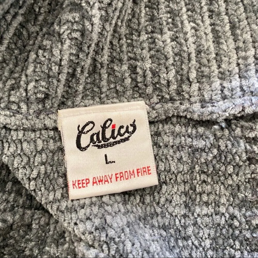 Vintage CALICO gray cap sleeve chenille ribbed panel blouse sweater M Size L - Image 9