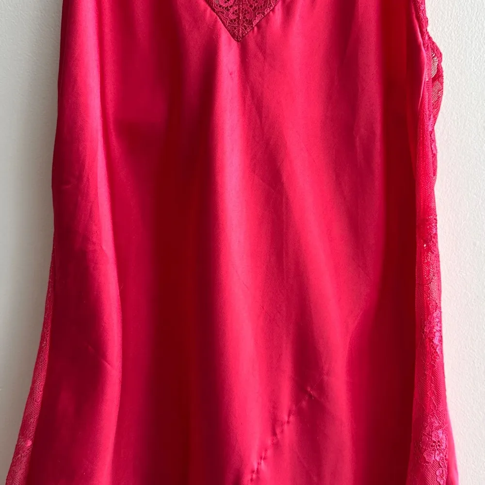 Avidlove Red/Hot Pink Lace Satin Babydoll Nightgown, Size XL - Image 4