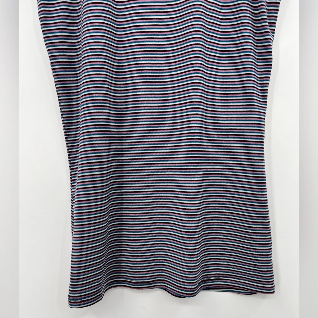 Icebreaker Merino Wool Striped Tank Top Scoop Neck Blue Purple Maroon Pink Small - Image 7