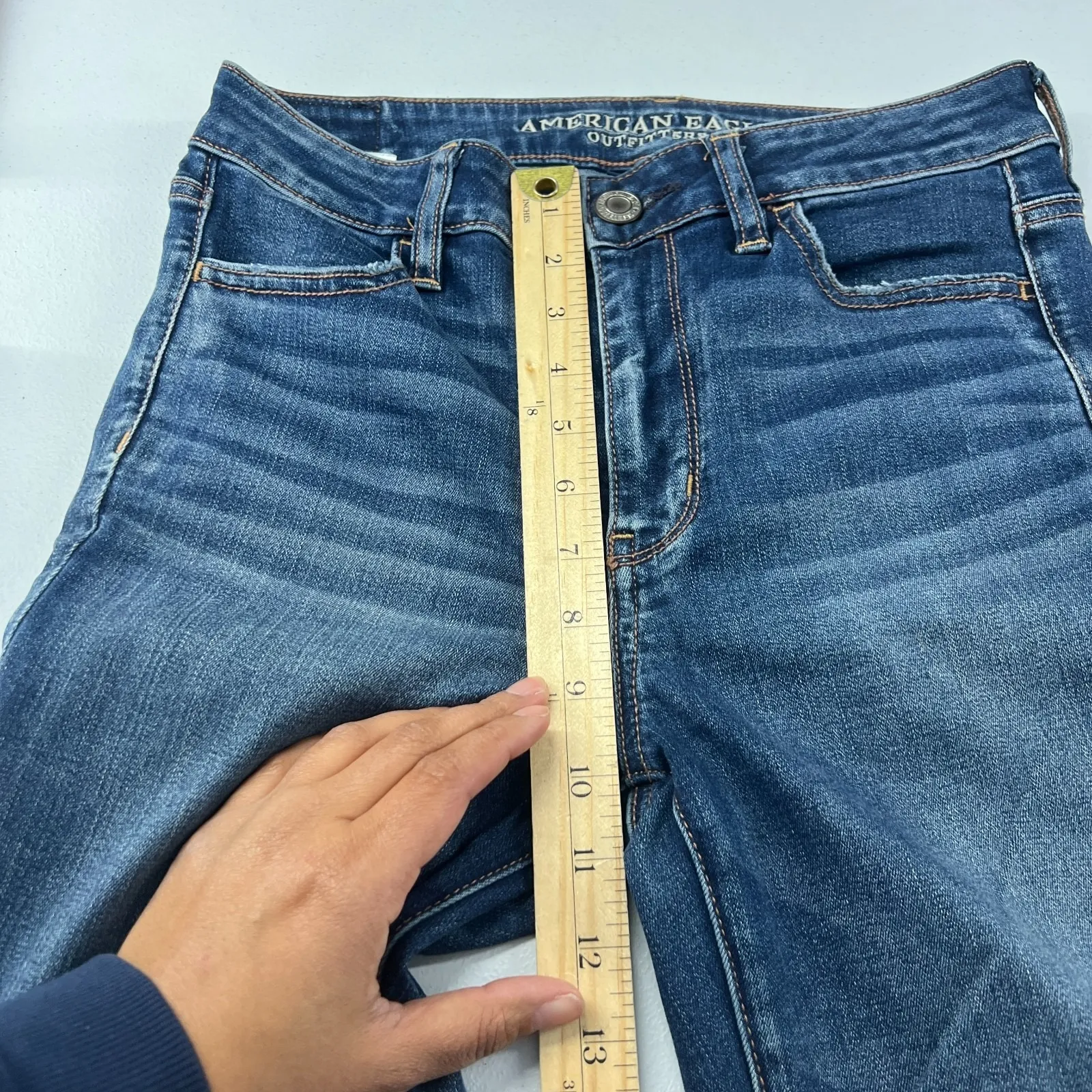 American Eagle Outfitters Hi-Rise Jegging Jeans Women 8 Short Blue Denim Cotton - Image 8