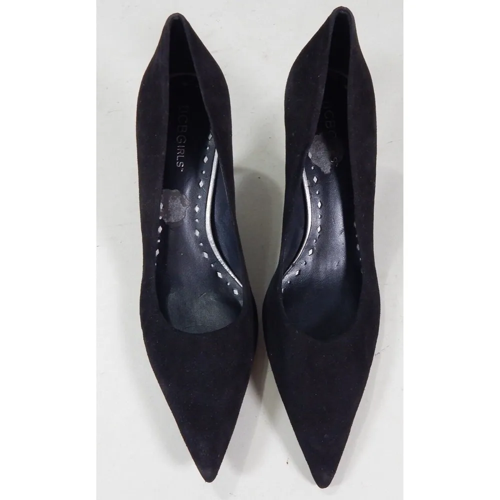 BCBG Girls Heels Black Suede Pointed Toe Size 8 1/2 B - Image 2