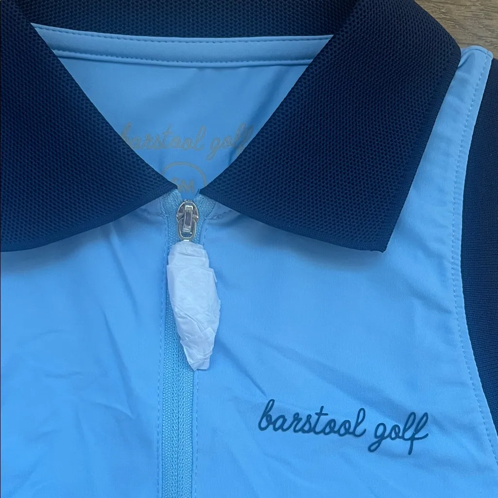 BARSTOOL GOLF 🩵💙 Ladies Golf Zip Sleeveless Collar Tank Top - Image 3