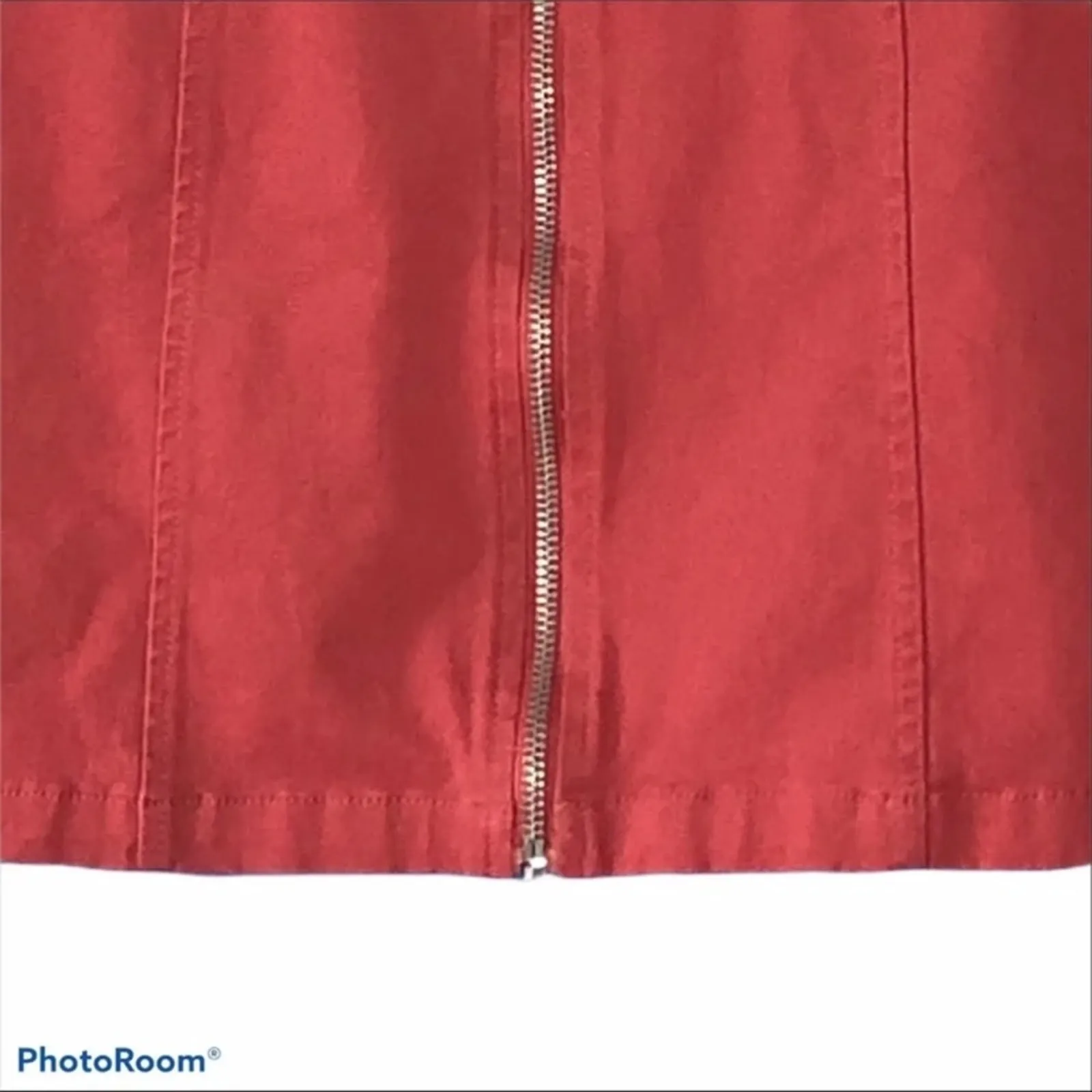 Forever 21 Salmon Red O-Ring Zipper Mini Skirt Y2K Grunge Retro Size Small - Image 10