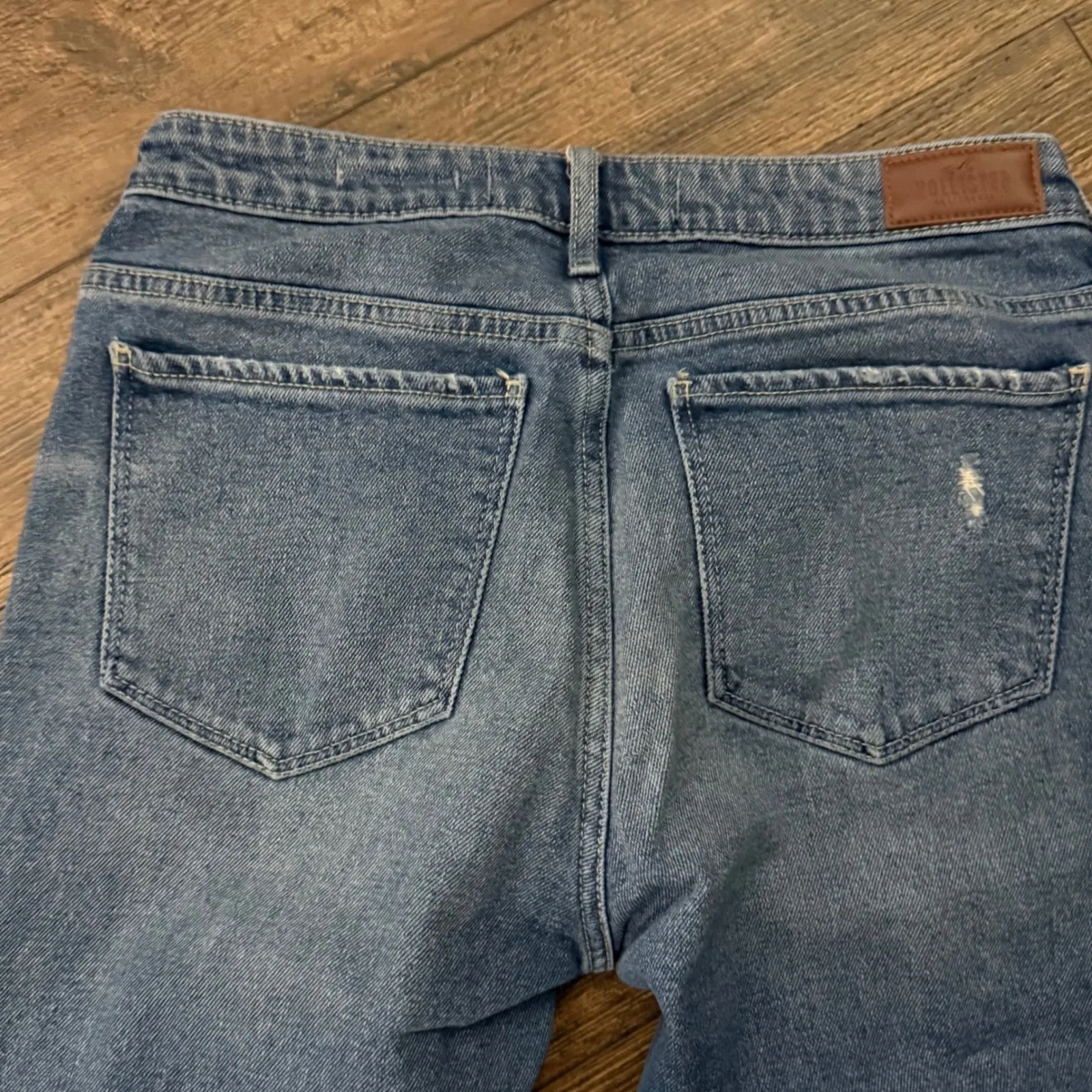 Hollister‎ High Rise Slim Straight Jeans Distressed Ripped Frayed Hem W29 L26 - Image 9
