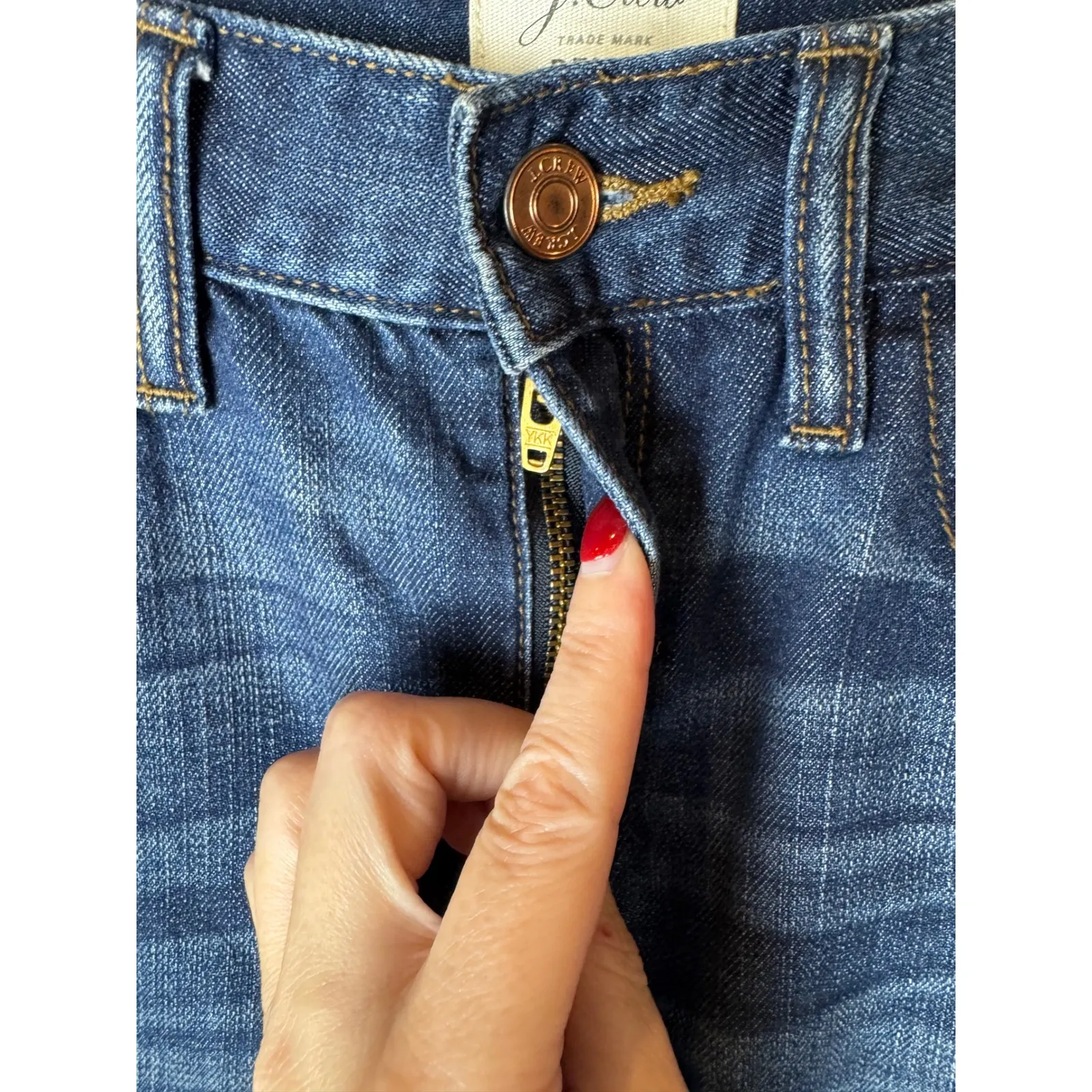 J Crew Skirt Women 25 Blue Denim Medium Wash A Line Mini Jean Skirt Retro Preppy Size XS - Image 6