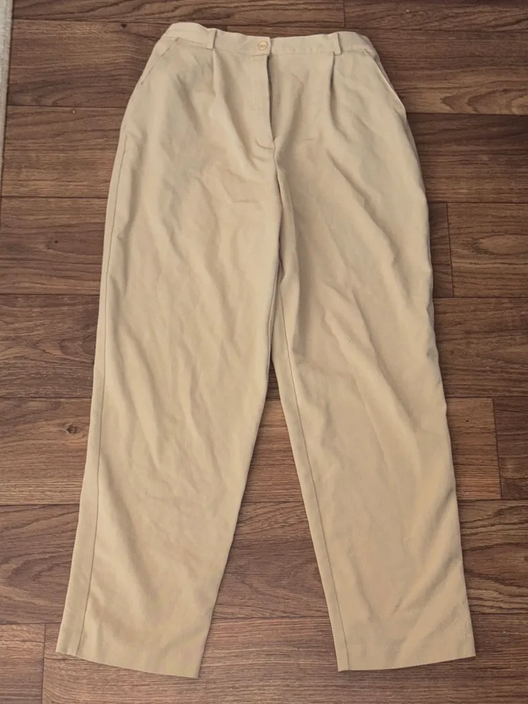 Sag Harbor Tan Women's Pants Stretch Waist Pleated Work Office Classic Capsule - Image 1