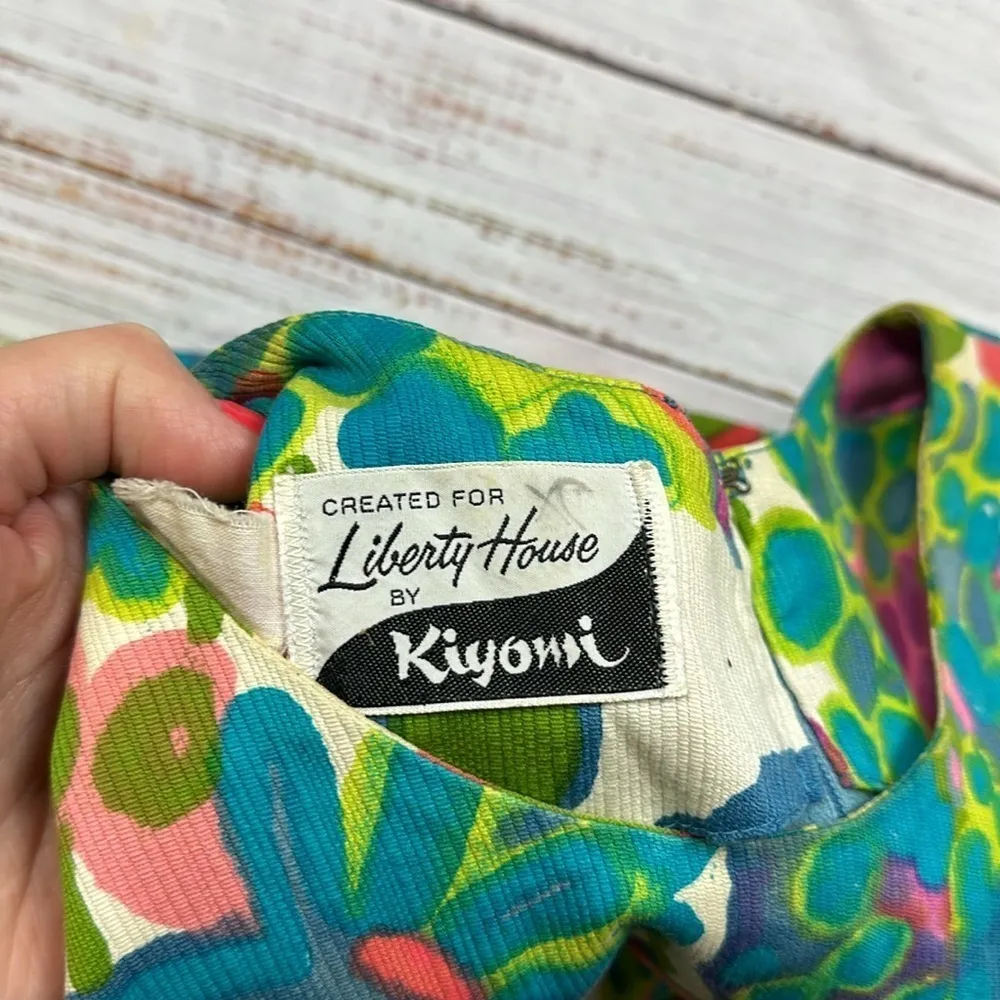 Liberty House x Kiyomi floral sleeveless dress size small vintage - Image 6