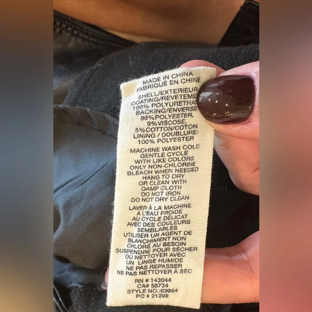 Avec Les Filles Vegan Leather Cargo Overalls black size large - Image 7