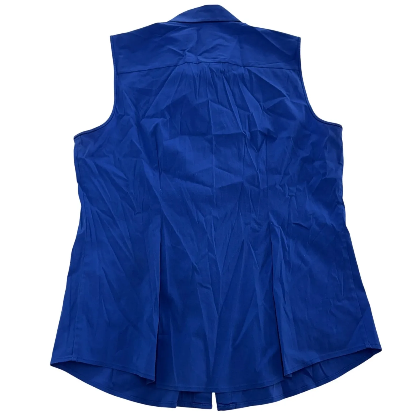 Theory‎ Top Womens Large Blue Trisama Collared Button Down Blouse Cotton Blend - Image 2