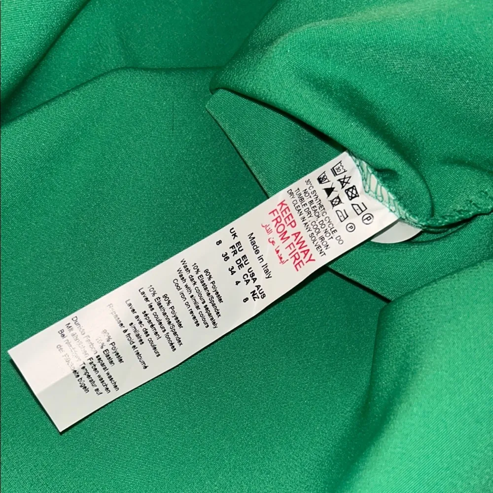 NWT Boohoo Size 4 Sandro Green Notched Collar 3/4 Long Sleeve Shirt Dress - Image 12