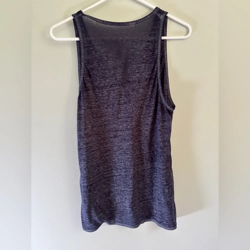 Athleta  Dark Blue Heathered Lightweight V Neck Workout Athletic Tank Top M - Image 6