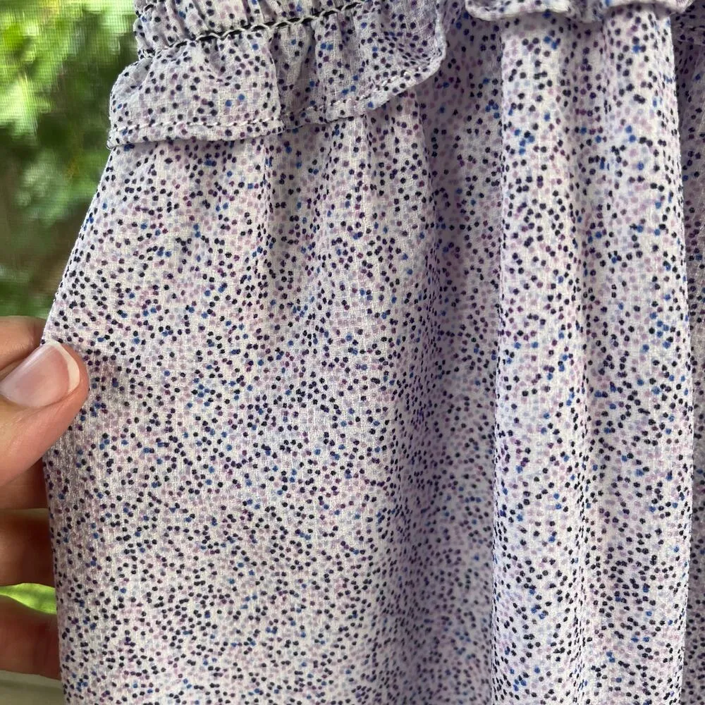 Chelsea & Violet Women's Purple Spotted Tie Sleeve Maxi Dress Size L - Image 6