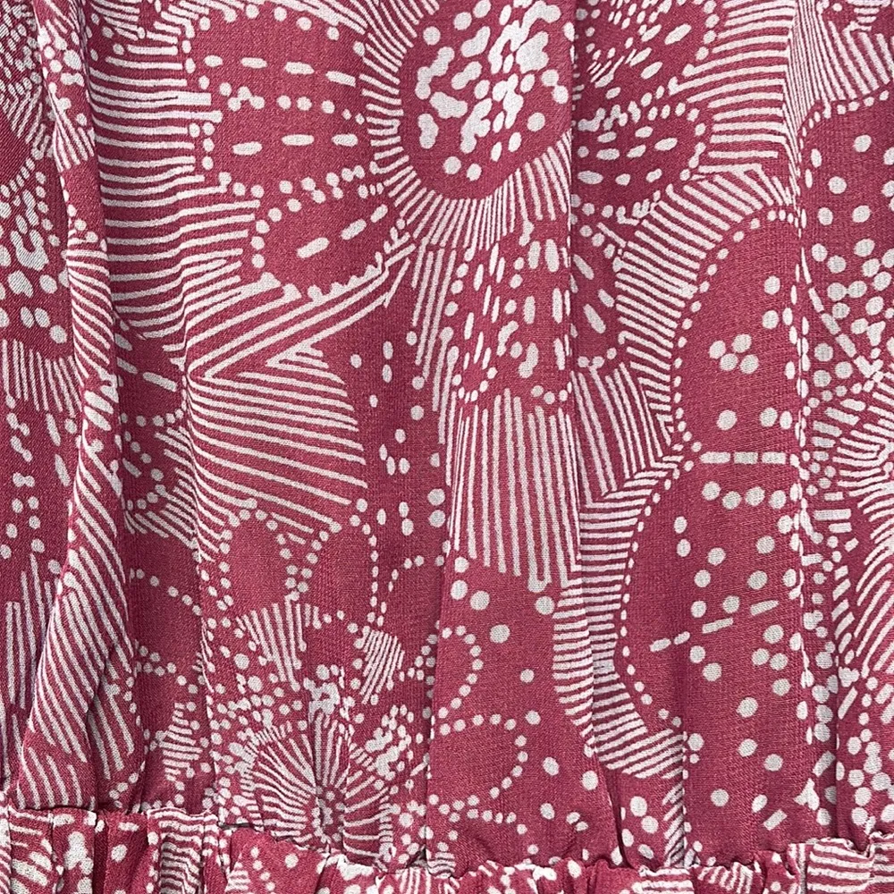 Elle NWT Purple Blue Aruba Floral Ruffle Belted Sleeveless Mini Dress Size Small - Image 3