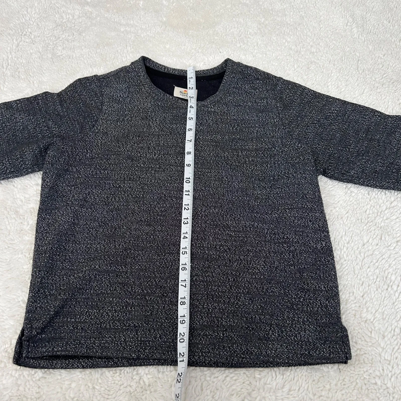 Marine Layer Chill Textured Sweatshirt Anthracite Gray Womens Sz XS - Image 5
