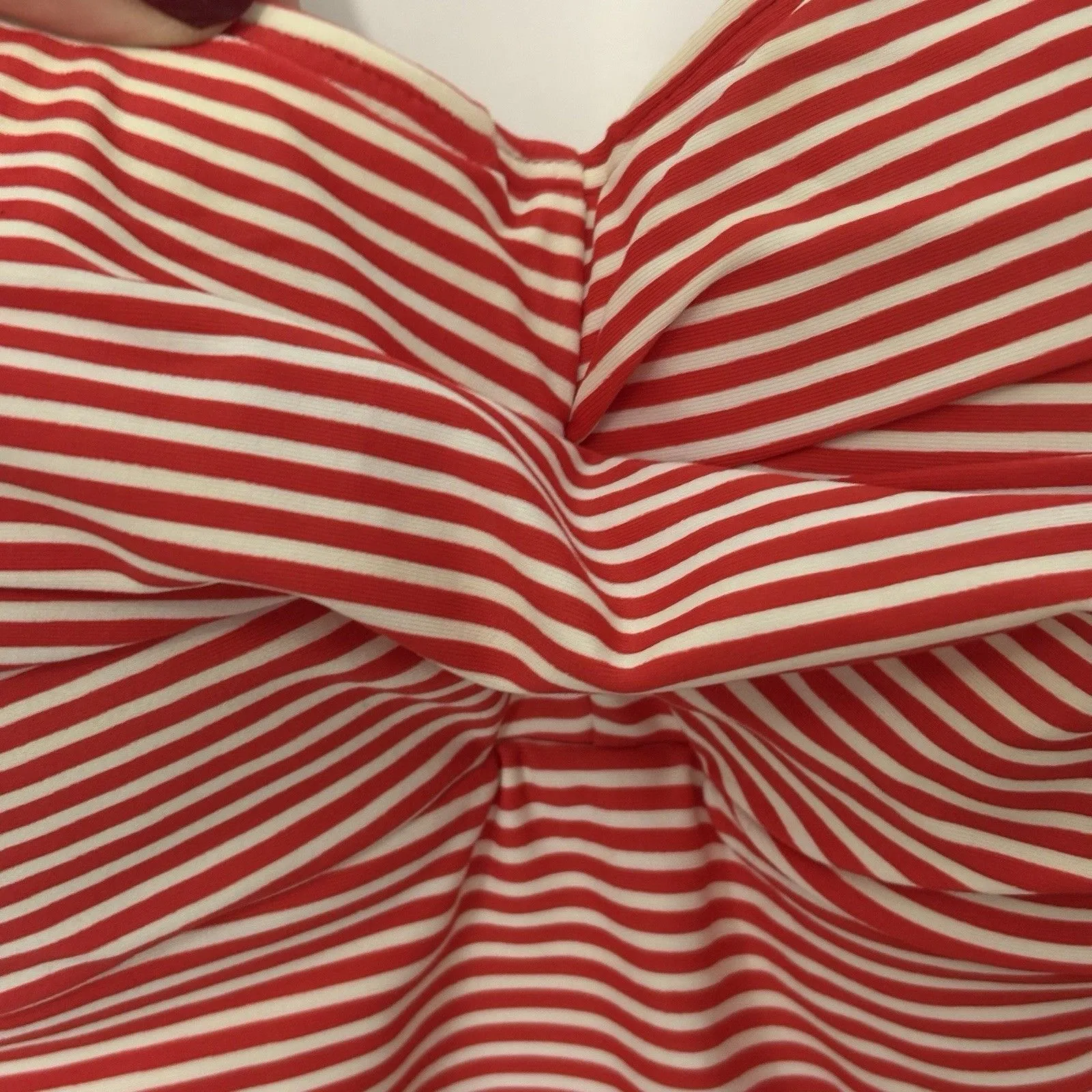 Bond-Eye Australia Ruched One Piece Red White Stripe 8 D/DD Retro Flattering - Image 4