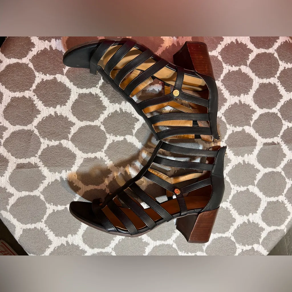 Tommy Hilfiger Black and Brown Heeled Sandals - Image 5